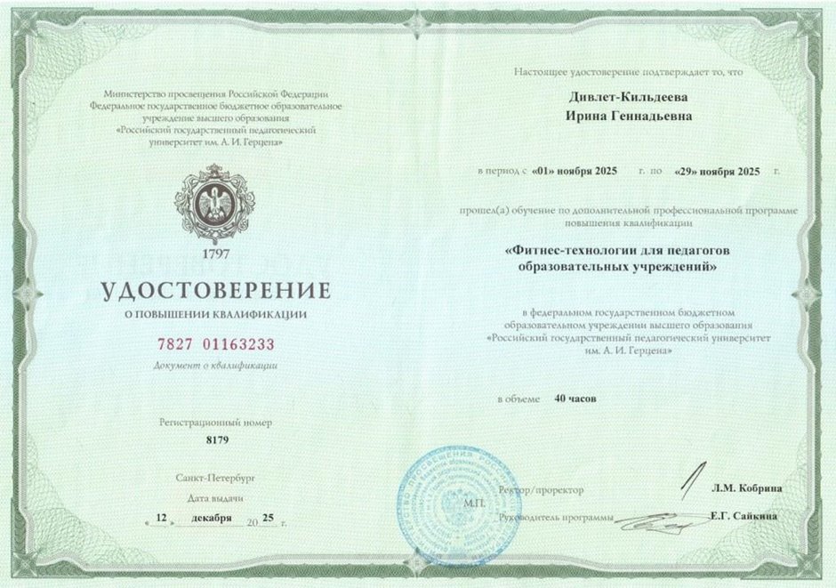 Дивлет-Кильдеева Ирина Геннадьевна 2025.2026